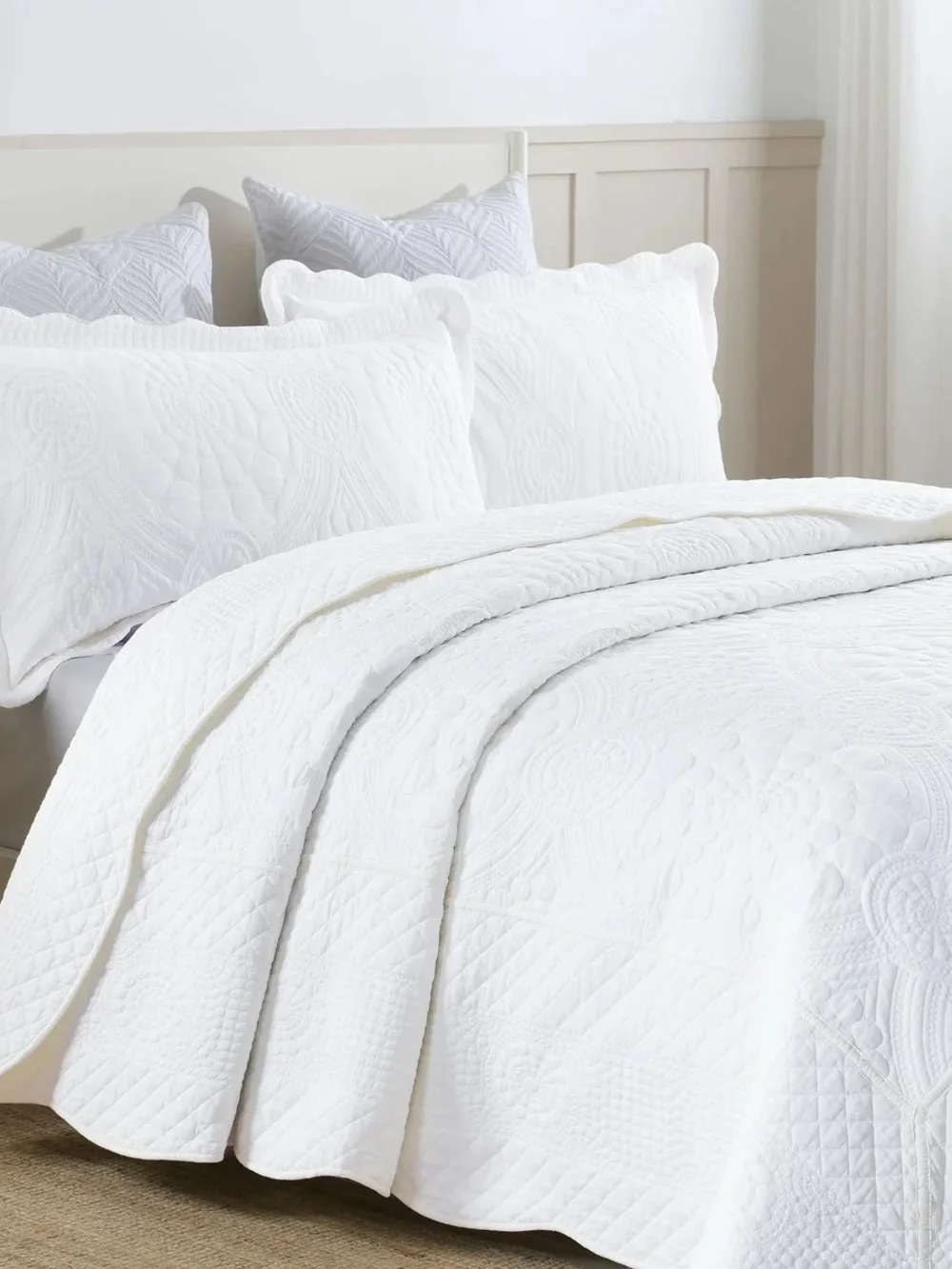 3 PIECE 100% COTTON QUILT SET, OVERSIZED LIGHTWEIGHT QUILTED BEDSPREAD